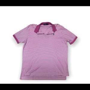 Polo Ralph Lauren pink and white stripped golf shirt XL